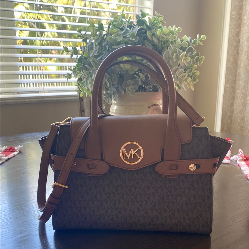 Michael Kors Brown and Black Satchel Bag